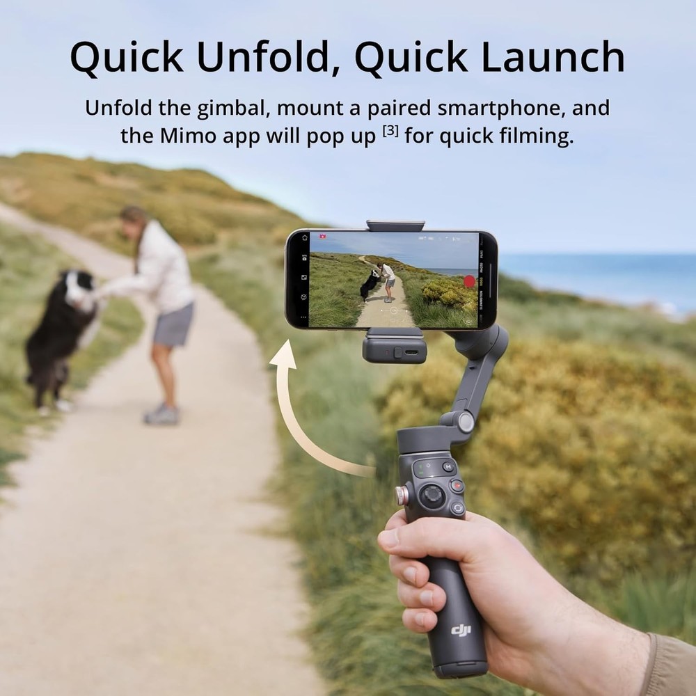 DJI Osmo Mobile 7P Gimbal Stabilizer for iPhone, Android, Native Tracking, Light