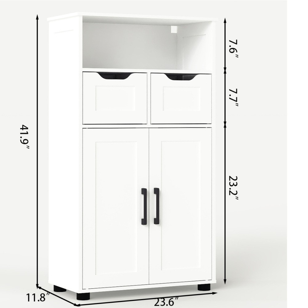 Multi-Purpose Storage Cabinet Double Doors Features Adjustable Shelves