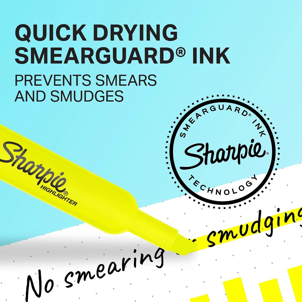 Sharpie Tank Style Highlighters Chisel Tip 12 Count (Pack of 1), Assorted