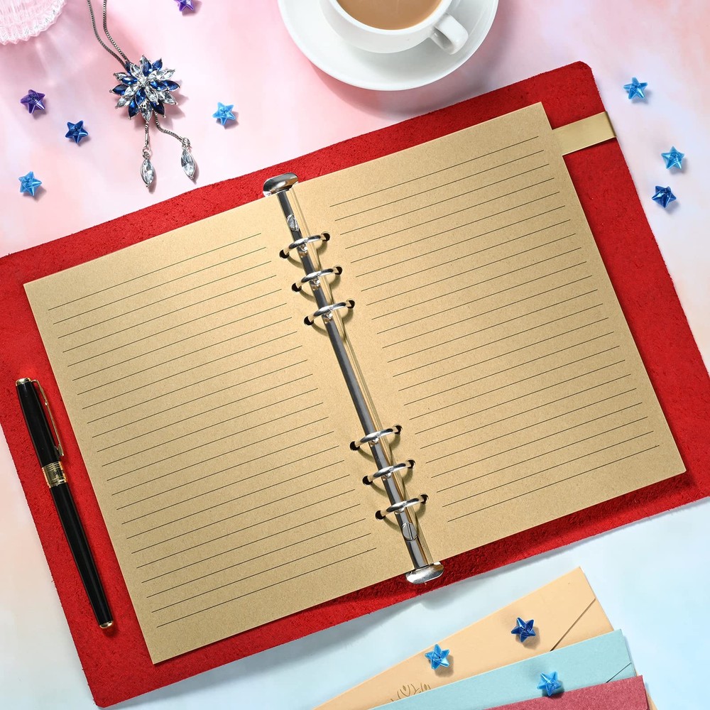 A5 Lined Vintage Refillable Paper, Retro Binder Refills Paper for