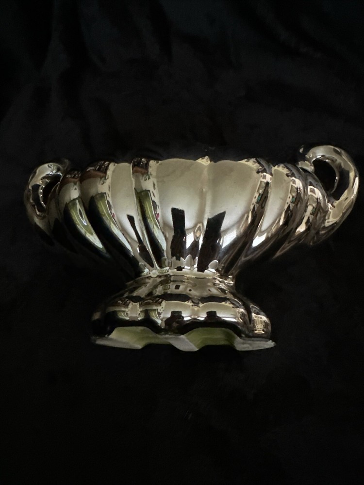 Silver Lustre Centerpiece Planter Silver yellow green