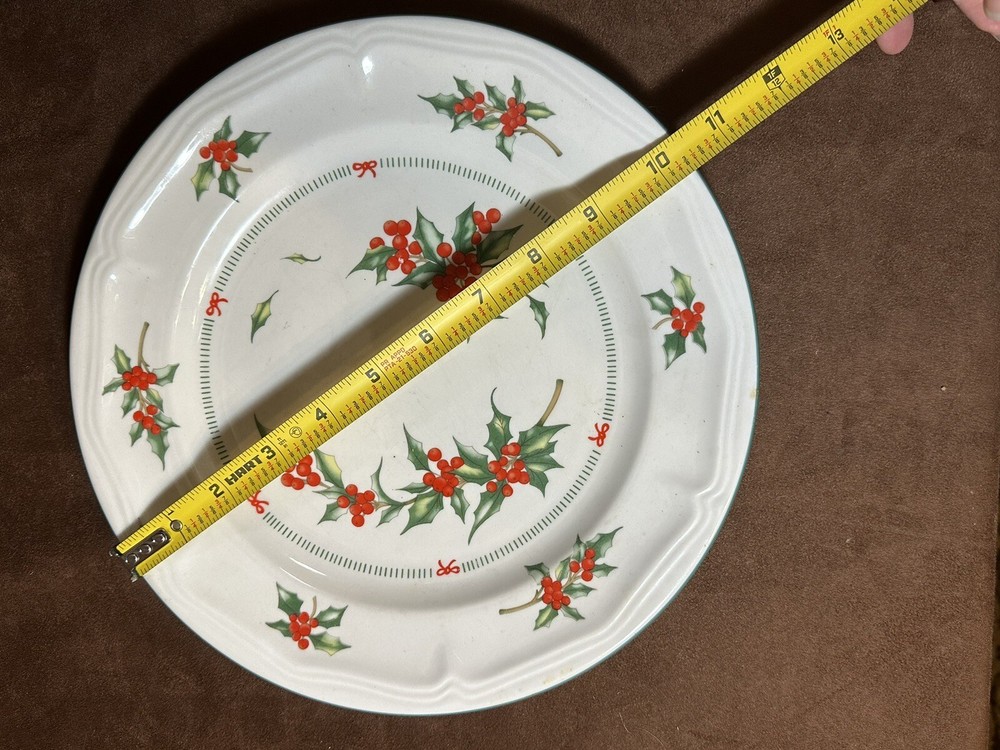 Tabletops Unlimited Christmas Dinnerware With Holly Design