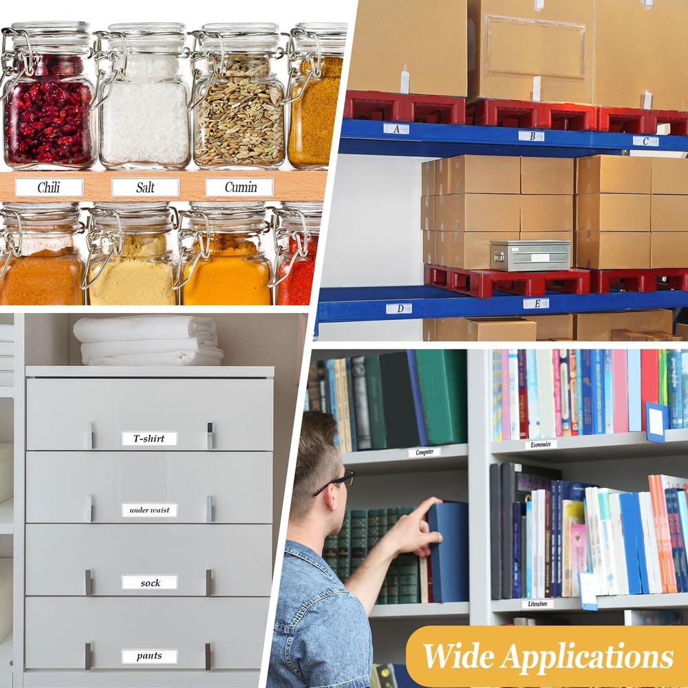 100 Pcs Label Holders Adhesive Label Pockets Mailbox Tag Shelf Plastic Peel S