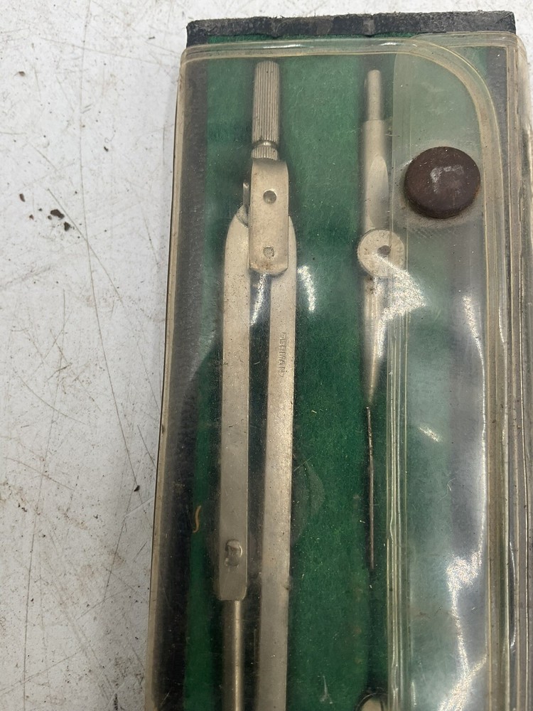 Vintage Engineering Drafting Compass Tool Set Made In Germany