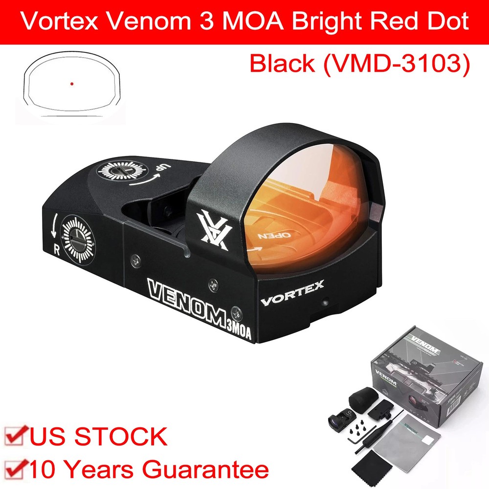 Vortex Venom Red Dot Sight 3 MOA Reticle- Black (VMD-3103)
