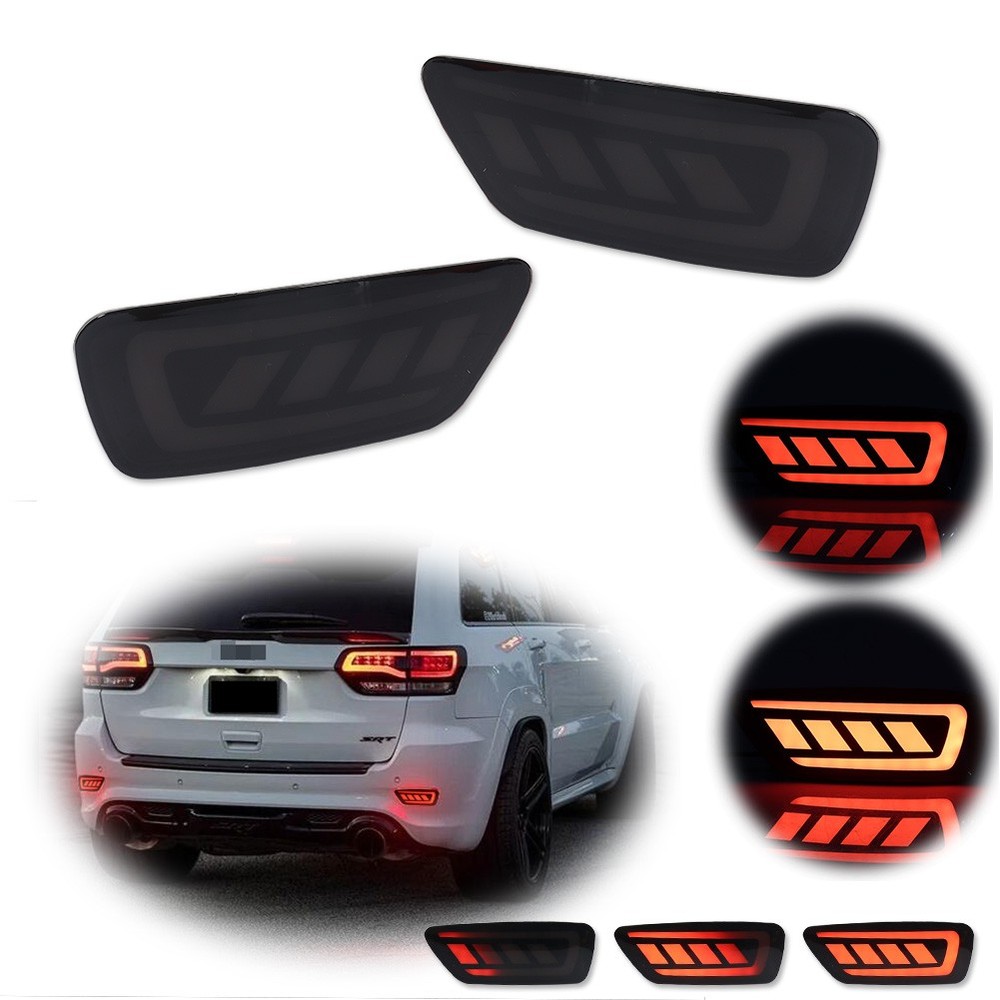 For Jeep Grand Cherokee 2011-21 Smoke LED Rear Reflector Turn Singal Tail Lights