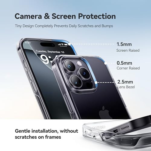 for iPhone 16 Pro Case Crystal Clear, [Never Yellow Technology] [12FT