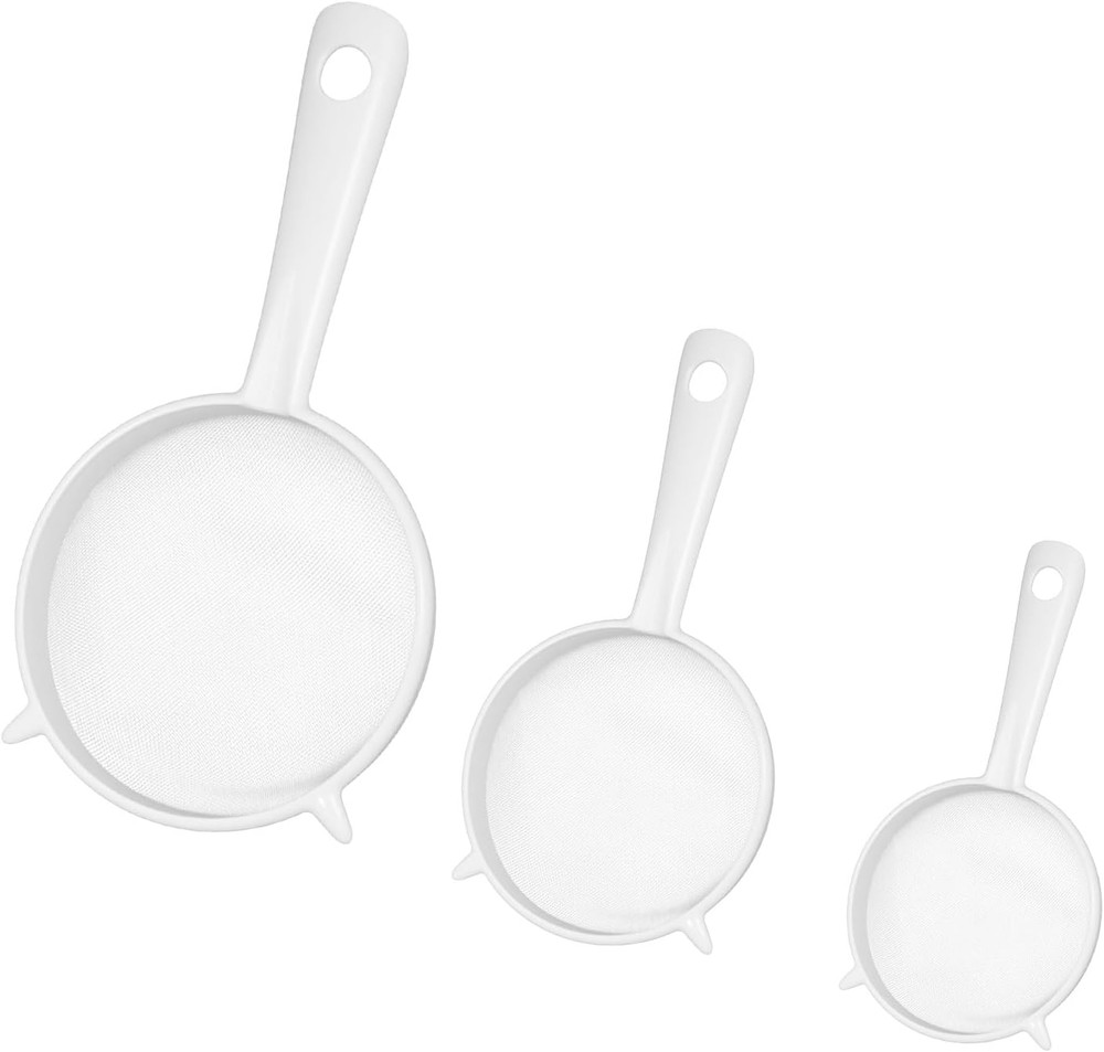 Plastic Mesh Strainer Set,4 Pcs Kefir Strainer Set Fine Sieve with Handle Plasti