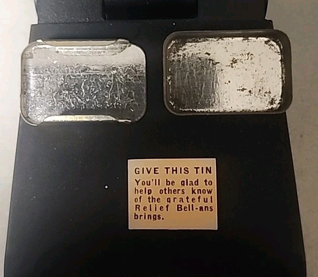VINTAGE BELL-ANS INDIGESTION PILL TIN EMPTY DISPLAY ONLY / With INSERT USED