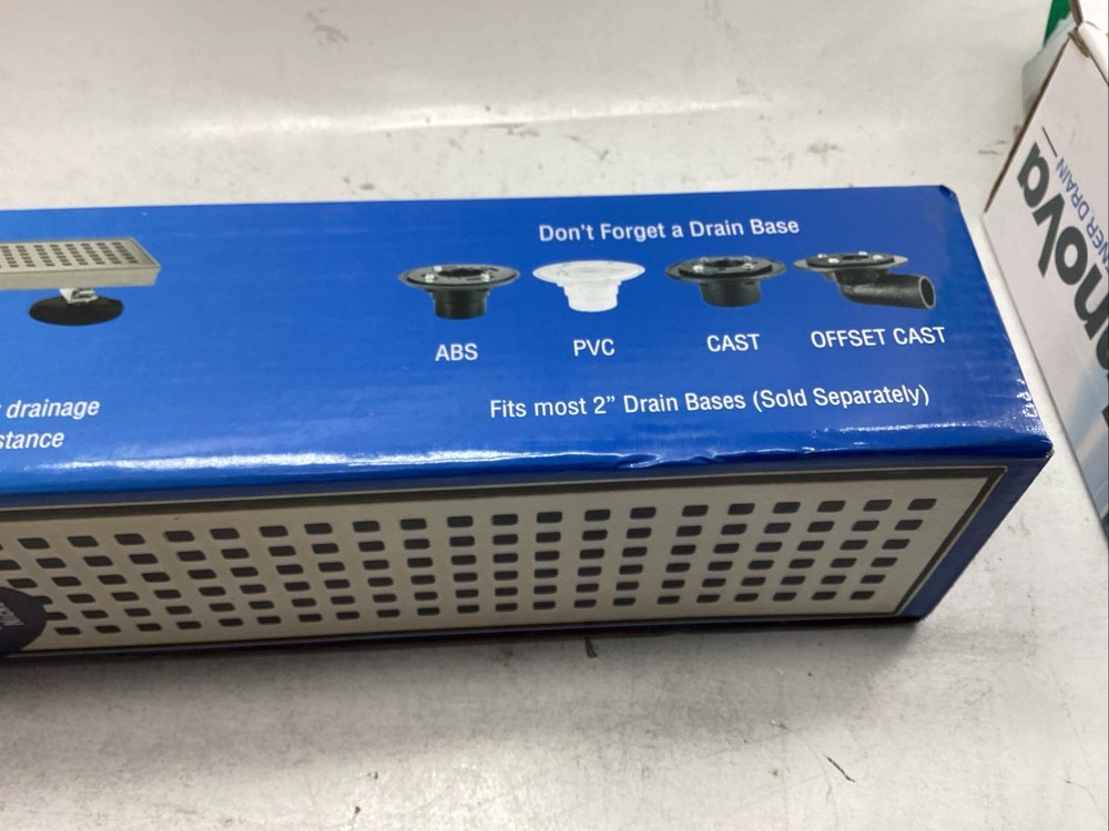 Innova PF3001-BN Linear Shower Drain 24" Square Pattern Brushed Nickel