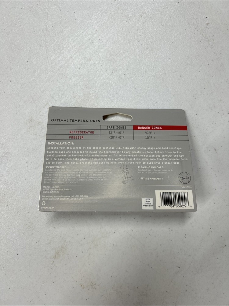 Taylor Fridge & Freezer Thermometer