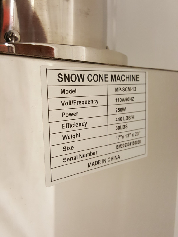 Carnival King Sno Cone machine model MP-5CM-13