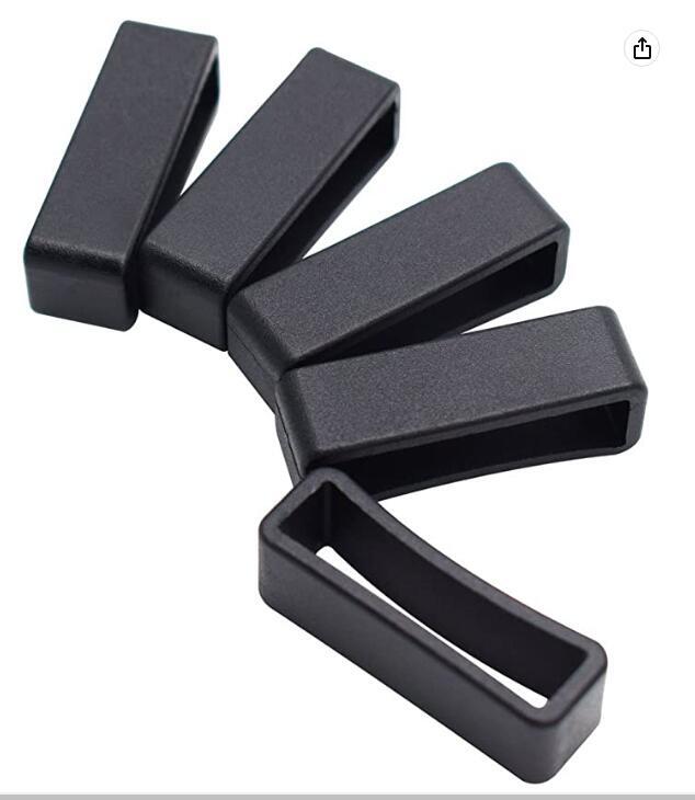 Plastic Keeper Belt Loop Square Loop Buckle for Backpack Straps Black color