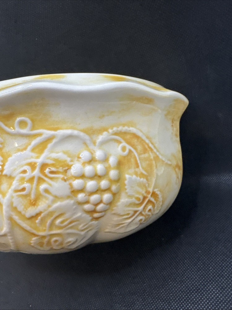 Ceramic Basin Wall Decor Mid Century 1950s Grapevine Pattern