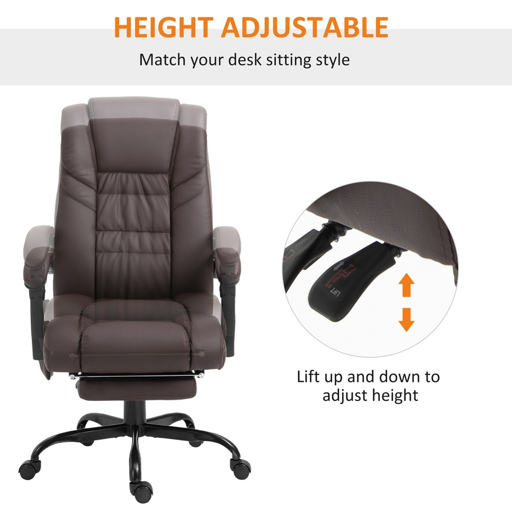 High Back Vibration Massage Office Chair Height Adjustable with Lumbar Support