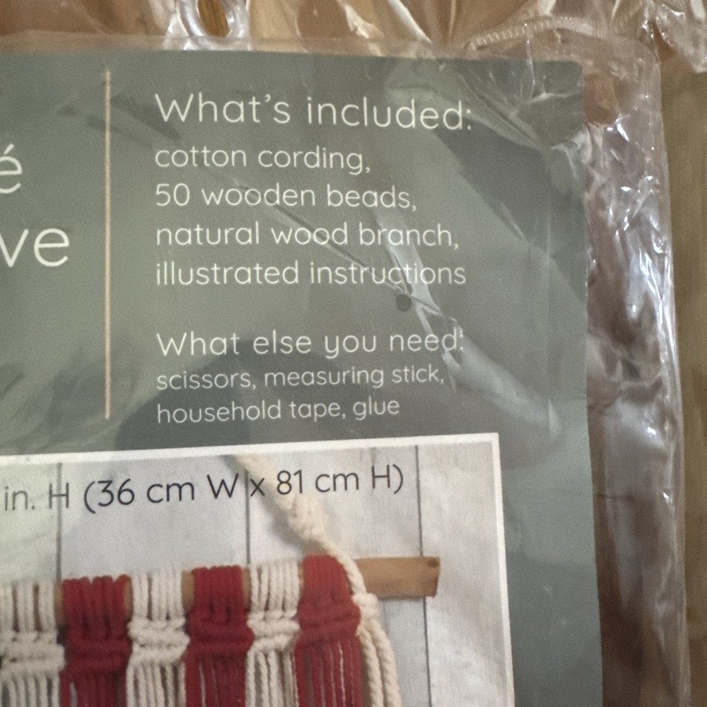 Old Glory Macrame Decorative Hanging Kit New In Package