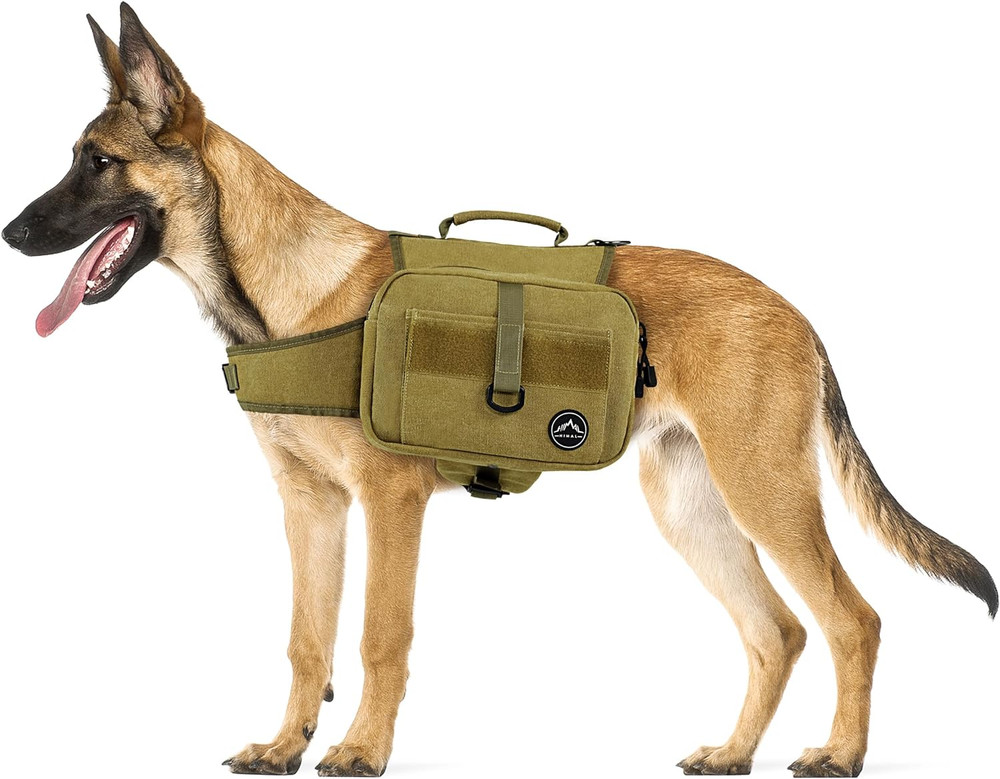 Large Dog Hiking Backpack - Hound Saddle Bag with Side Pockets Adjustable Strap