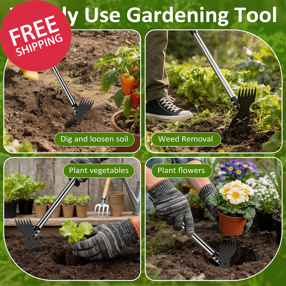 Weed Puller Tool with Long Handle - Adjustable Length Manual Weeder Remover Tool
