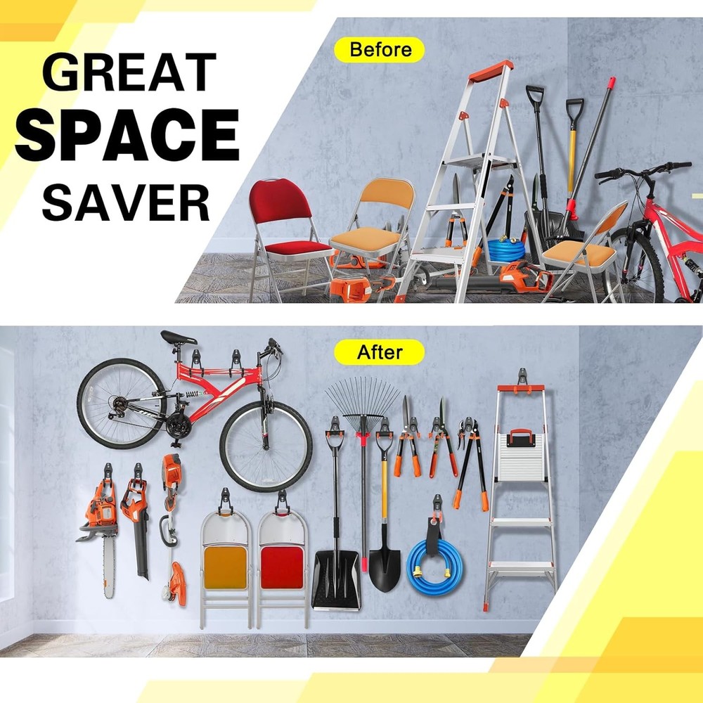 2 Pack Garage Hooks Heavy Duty Storage Organizer Medium U Hook, Black 2 pack