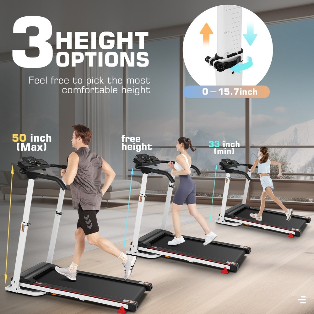 3.5HP Electric Treadmill Pad 7.5MPH Treadmill Machine Multi-Function LED Display
