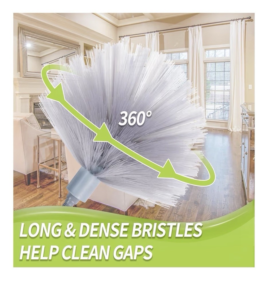 Microfiber Duster Extendable Cleaning Brush with Replaceable Heads Dust Cleaner