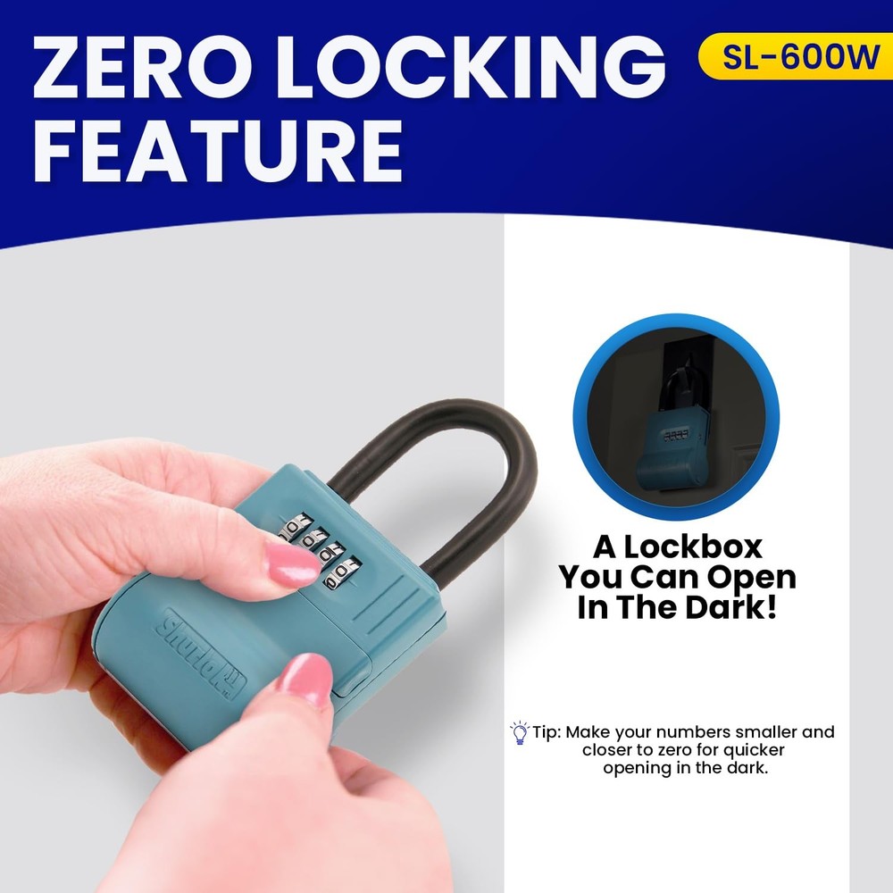 Shurlok Sl 100W Dual Combination Lock Box For Keys Durable 4 Dial Security