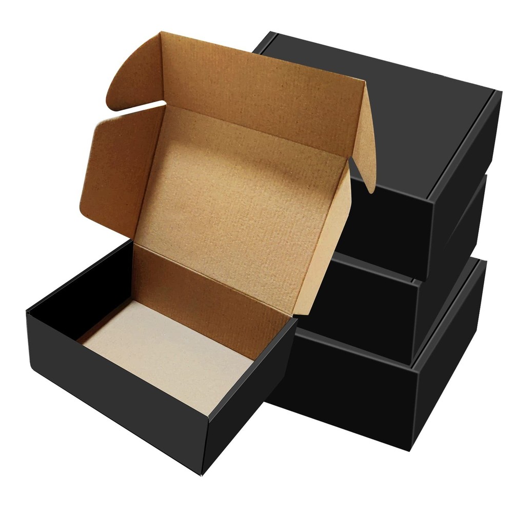 30 Pack 9x6x4 inches Black Shipping Boxes, Corrugated Mailer Boxes, Packaging...