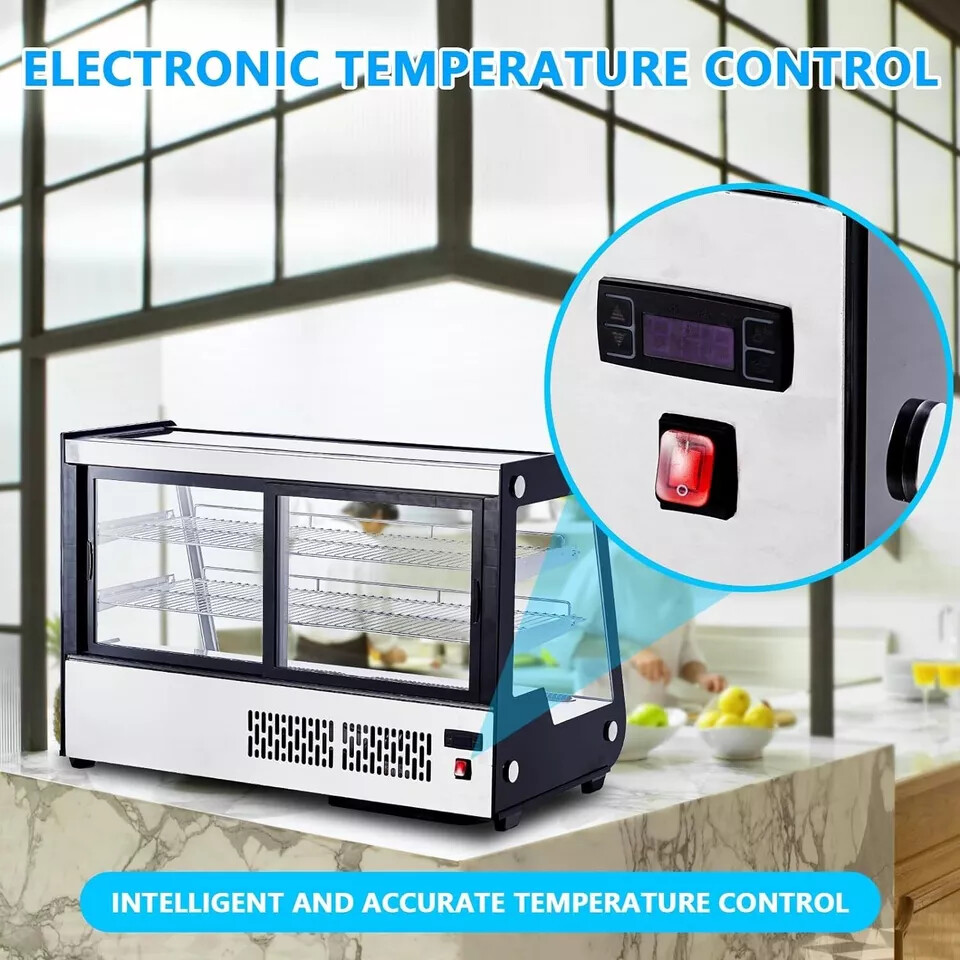 6.5 Cu.Ft Refrigerated Display Case Commercial Countertop Refrigerator W/ Wheels