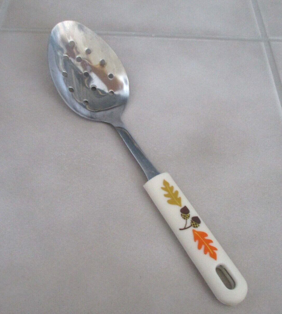 Temp-tations Acorn Stainless 11.5" Slotted Serving Spoon Silicone Handle