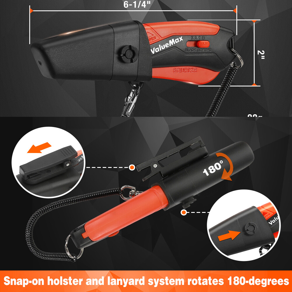 ValueMax 2-Pack Utility Knife Box Cutter Quick Release Locking Blade w/18 blades