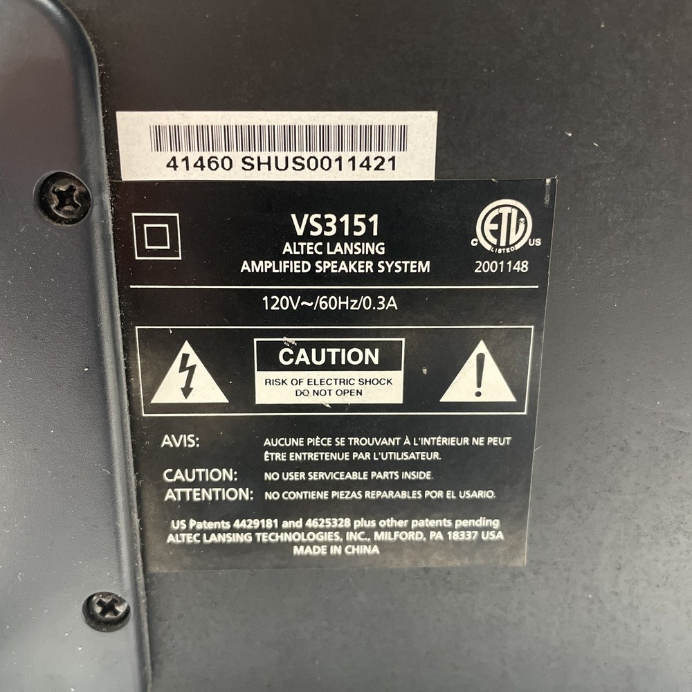 ALTEC LANSING AMPLIFIED SPEAKER SYSTEM VS3151