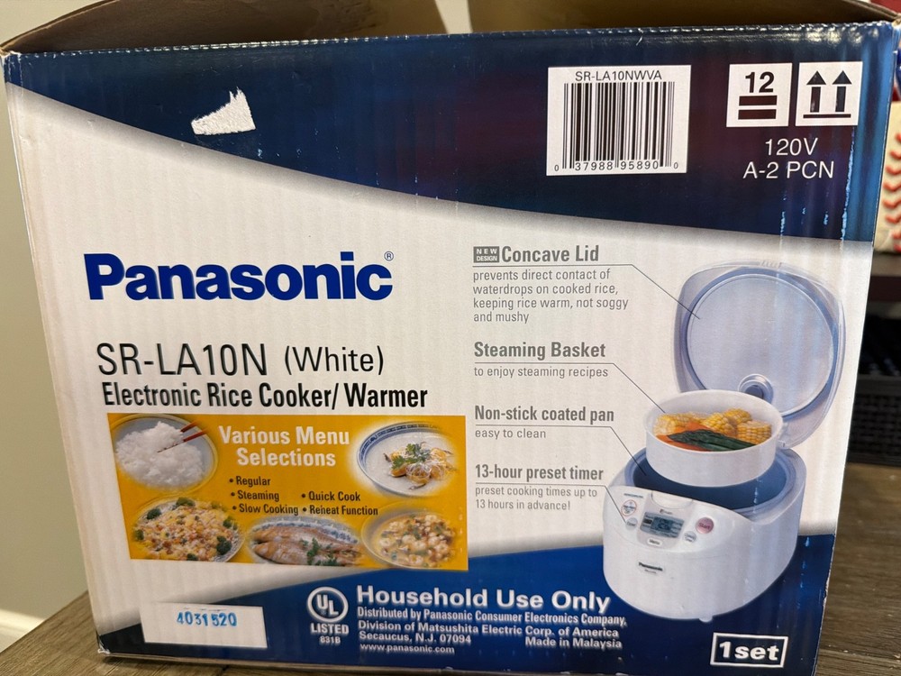 Panasonic SR-LA10N 5 Cup Fuzzy Logic Multi-Function Rice Cooker in Box w/ Book