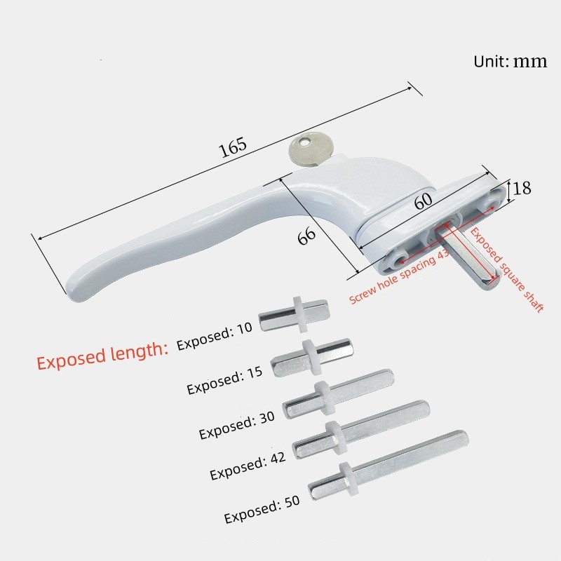 Universal Window Handle Multi-Spindle Inline PVC Outward-Opening Windows