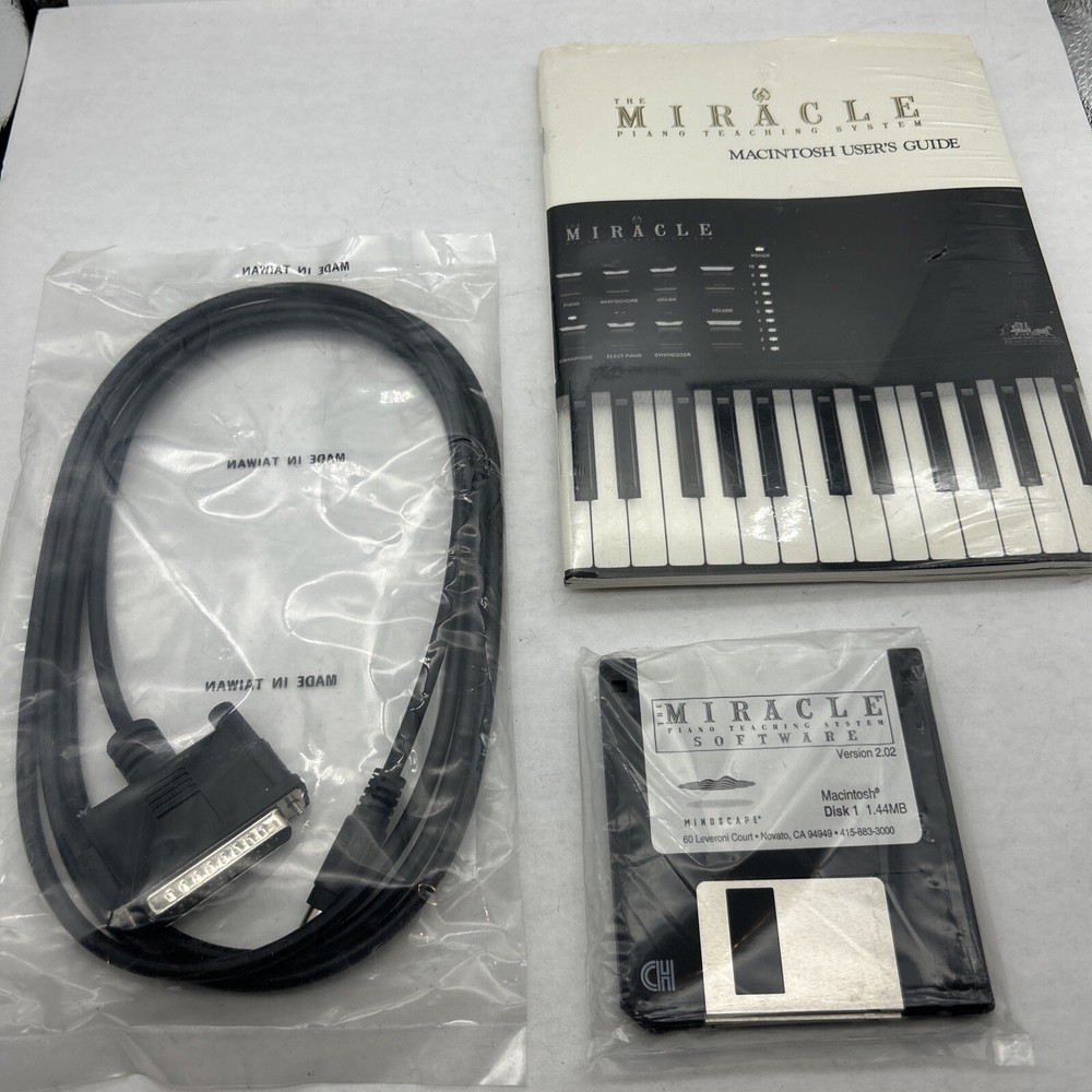 NEW Macintosh Miracle Piano Software Midi Cable set / Manual / Cable / Software