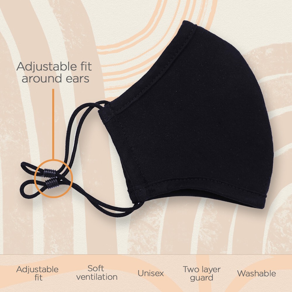 Face Mask Double Layer Washable Cotton Adjustable Straps Unisex Face Mask