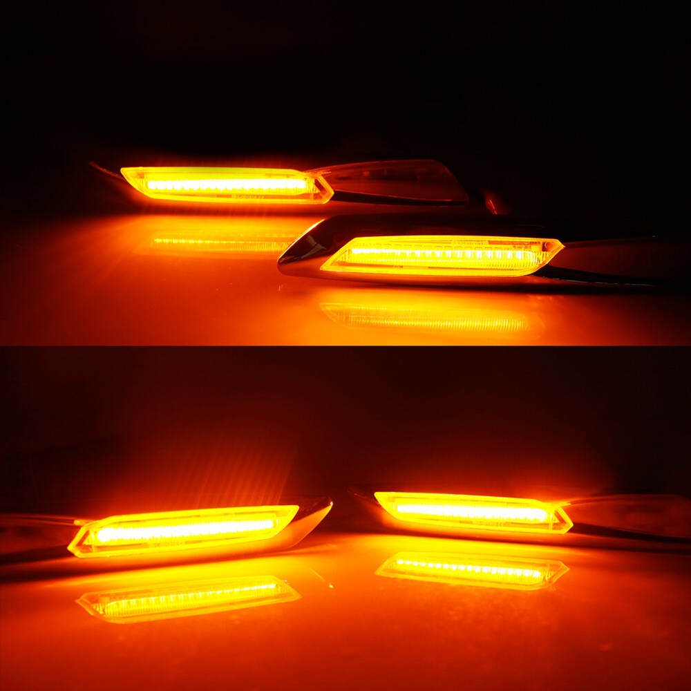 F10 Style Amber LED Clear Front Side Marker Lights For BMW E60 E82 E88 E90 E92