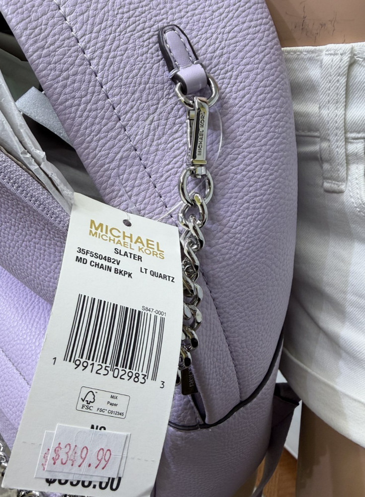 Michael Kors Slater MD Chain Backpack MK Purple Light Quartz