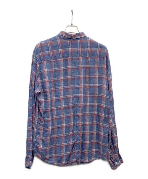 Frank&Eileen Linen check shirt blue