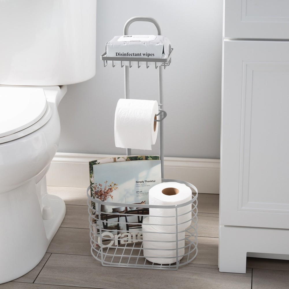 Harbor Collection Adjustable 2 Shelf Bathroom Organizer in Chrome