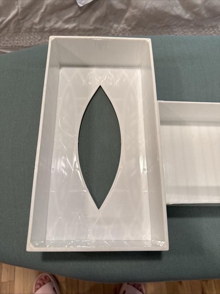 Vintage White Plastic Tissue Kleenex Box Cover