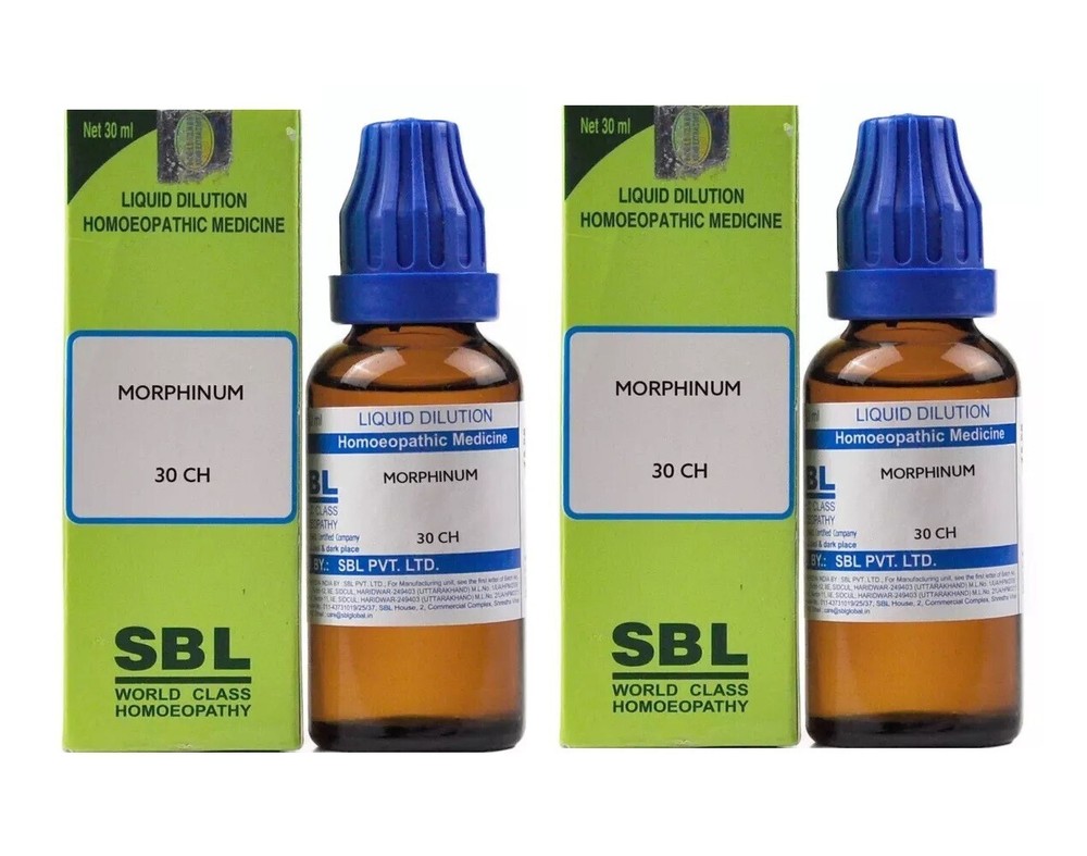 (2 Pack) SBL Homeopathic Morphinum  30 CH (30ml Each) Dilution