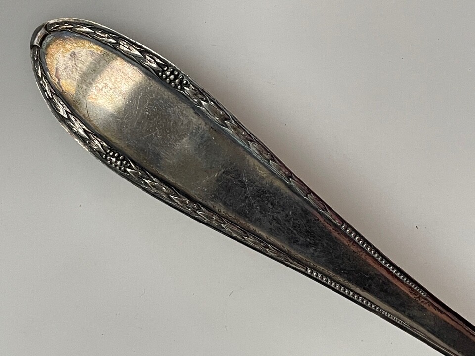 LARGE ANTIQUE GERMAN 800 SILVER SOUP LADLE