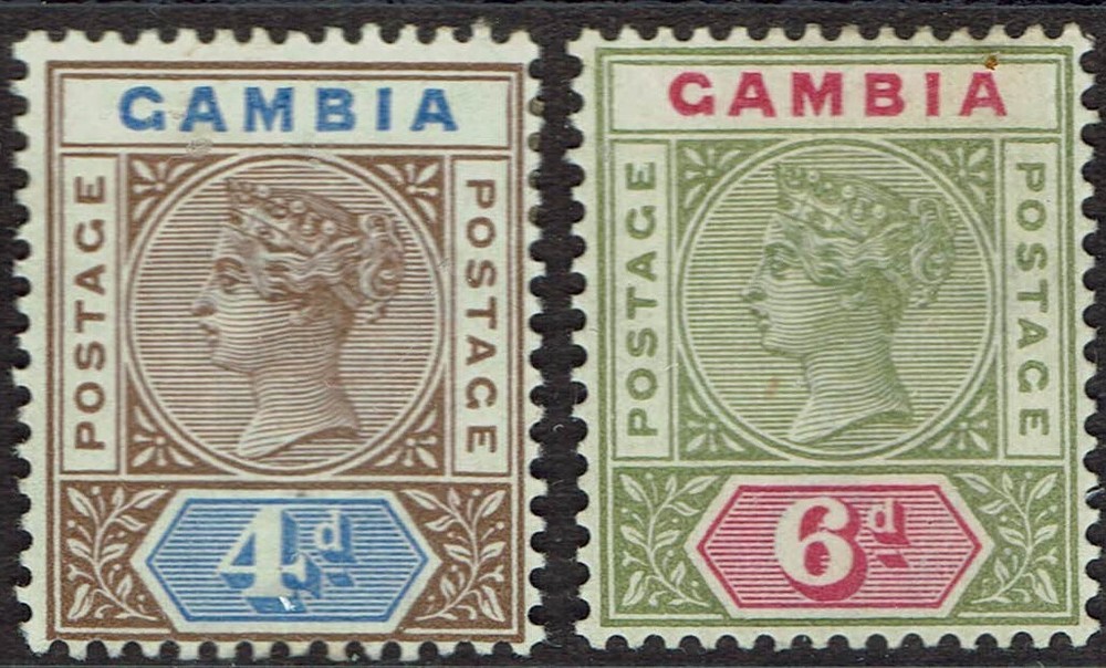 GAMBIA 1898 QV 4D AND 6D