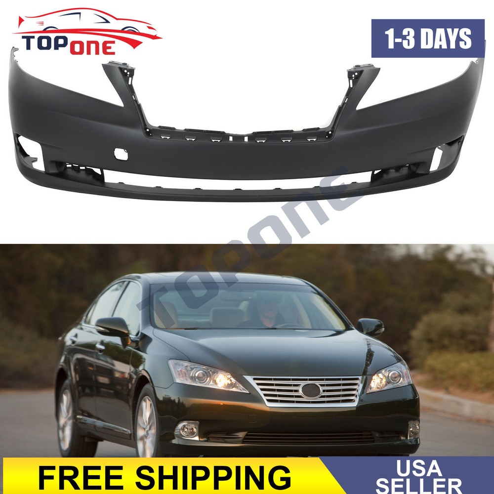 Primed Front Bumper Cover W/O Park Sensor For 2010 2011 2012 Lexus ES350 Base