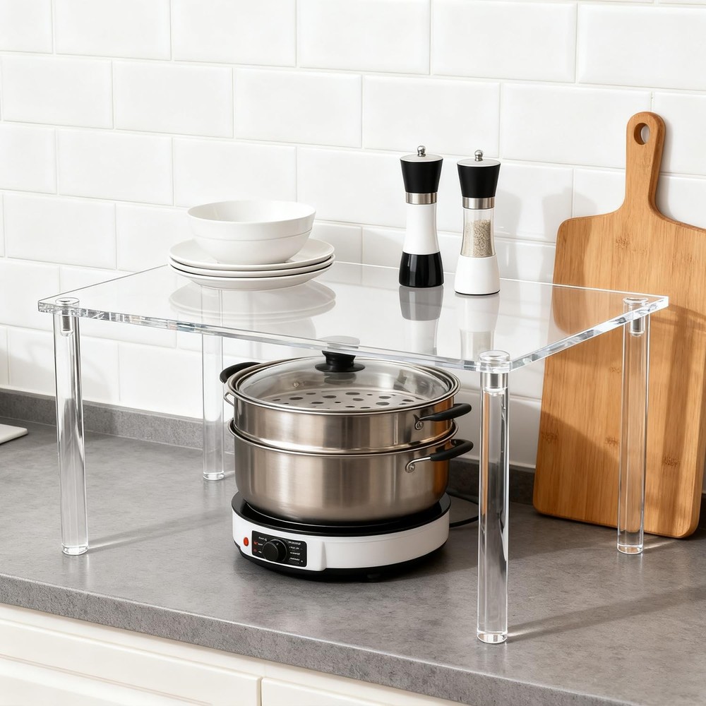 Extra Large 8mm Thick Acrylic Rectangular Display Risers 15.8×9.8×7.9 In Acry...