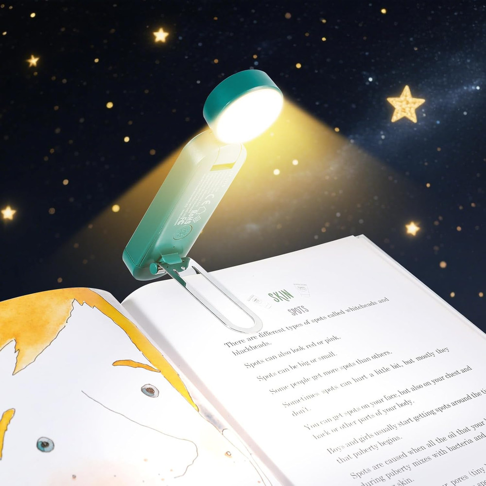 USB Rechargeable Book Light, Blue Light Blocking, Amber Light Clip on Bookmark S