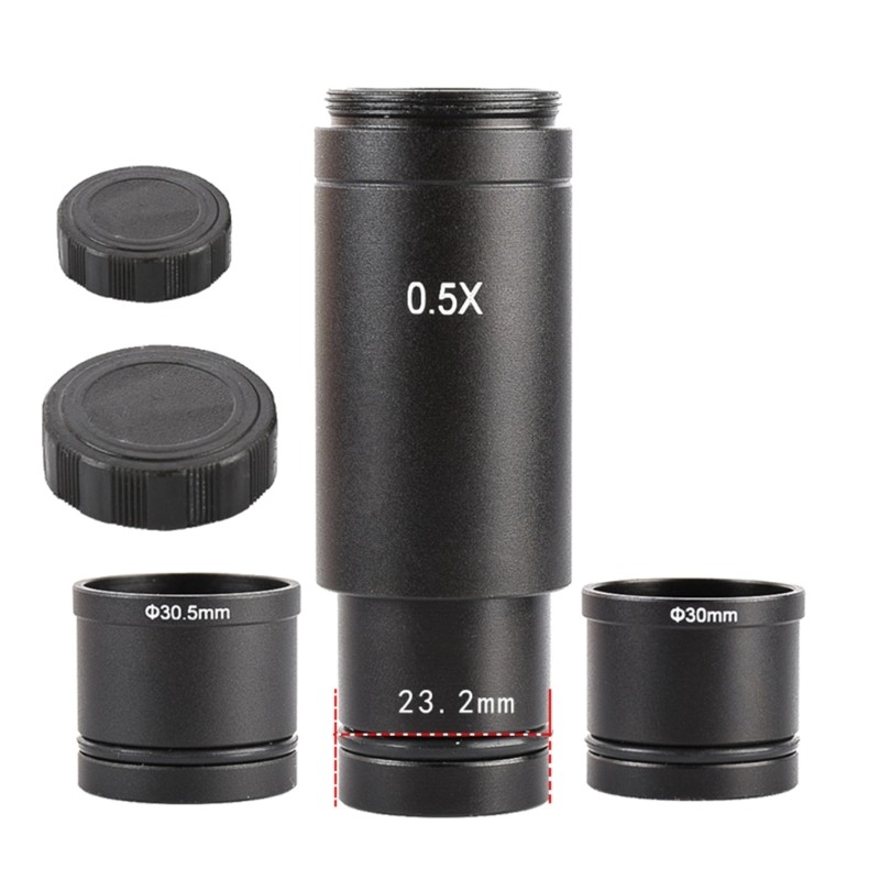 0.5X C Mount Microscope Adapter Electronic Eyepiece Reduction Lens for Monocular