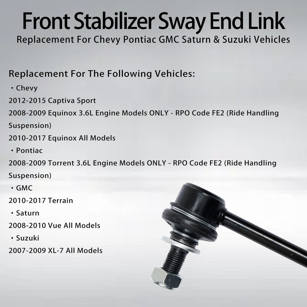 2Pcs Front Stabilizer Sway Bar End Links for 2007-2017 Chevy Equinox GMC Terrain