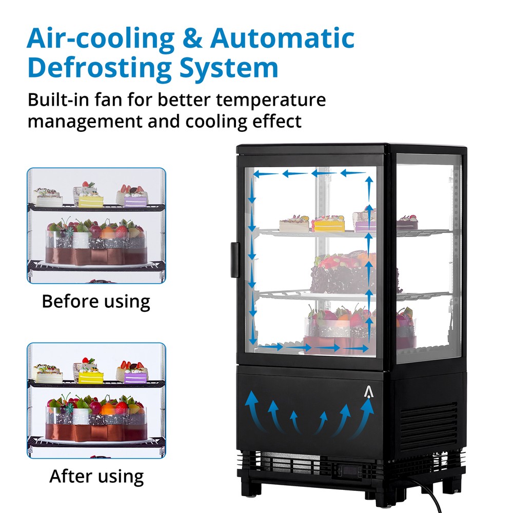 2.1 Cu.FT Commercial Refrigerator Floor Display Case with Interior LED Lighting