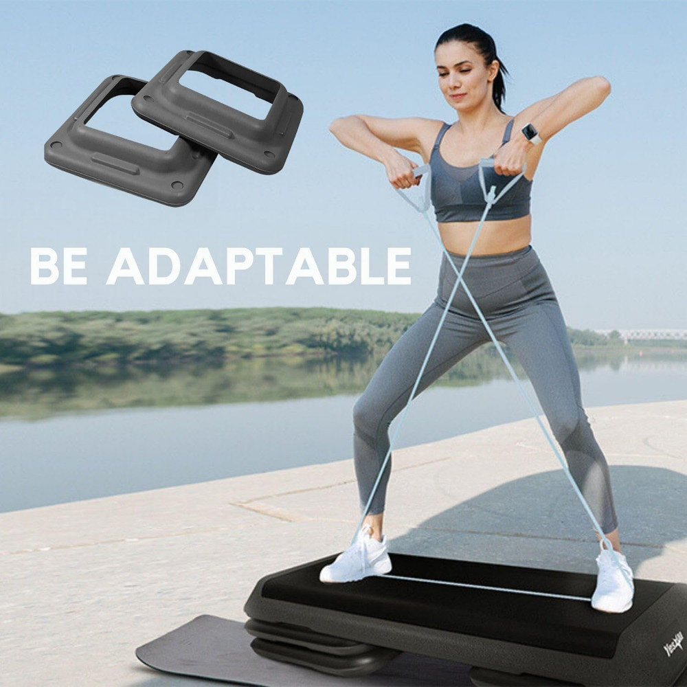 16"X16" Extra Adjustable Risers for Aerobic Exercise Workout Step Platform (Pair